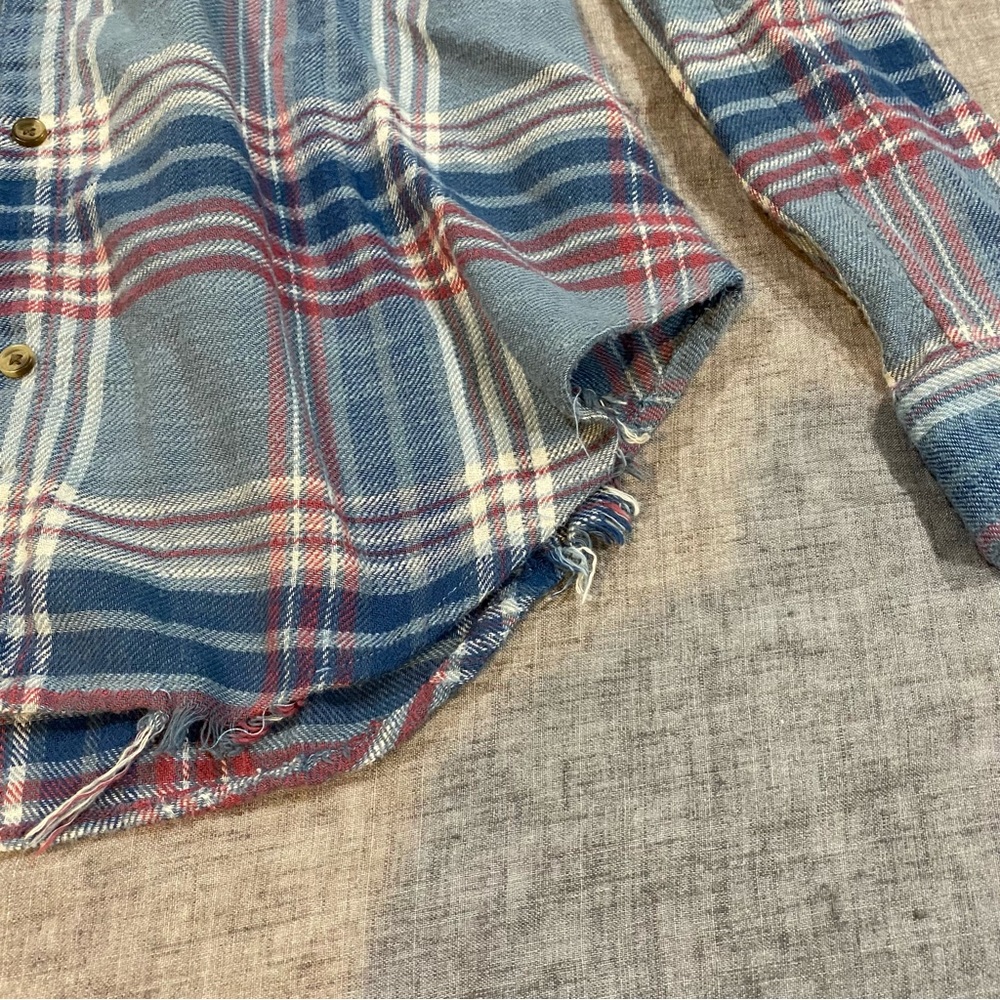 American Eagle Blue Button Down Flannel Size XS - Picture 13 of 15